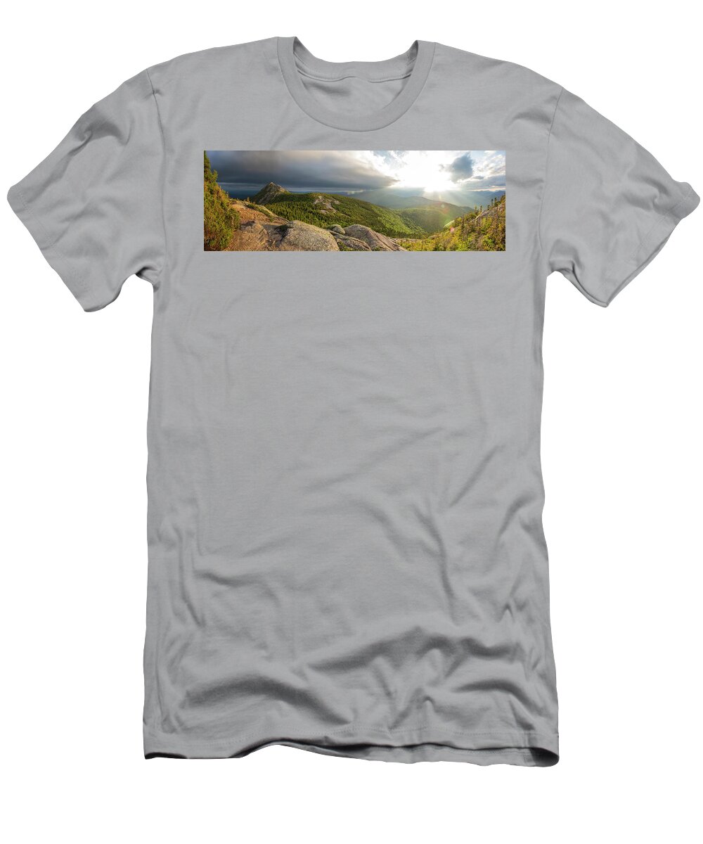 Chocorua T-Shirt featuring the photograph Chocorua Sunburst Panorama by White Mountain Images