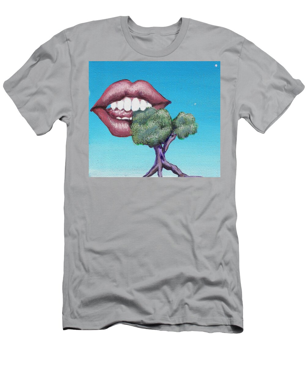 Mouth T-Shirt featuring the painting Chomp by Vicki Noble