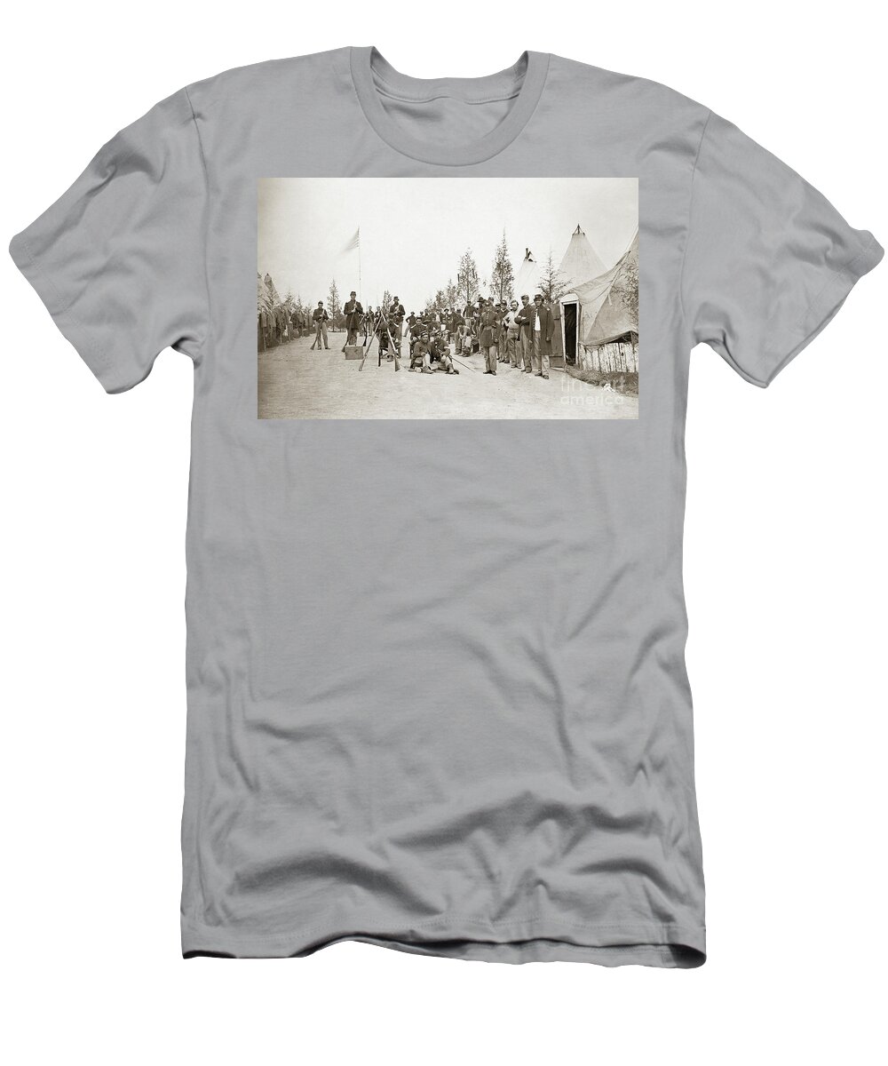 1861 T-Shirt featuring the photograph Civil War Union Soldiers, c1861 by Granger
