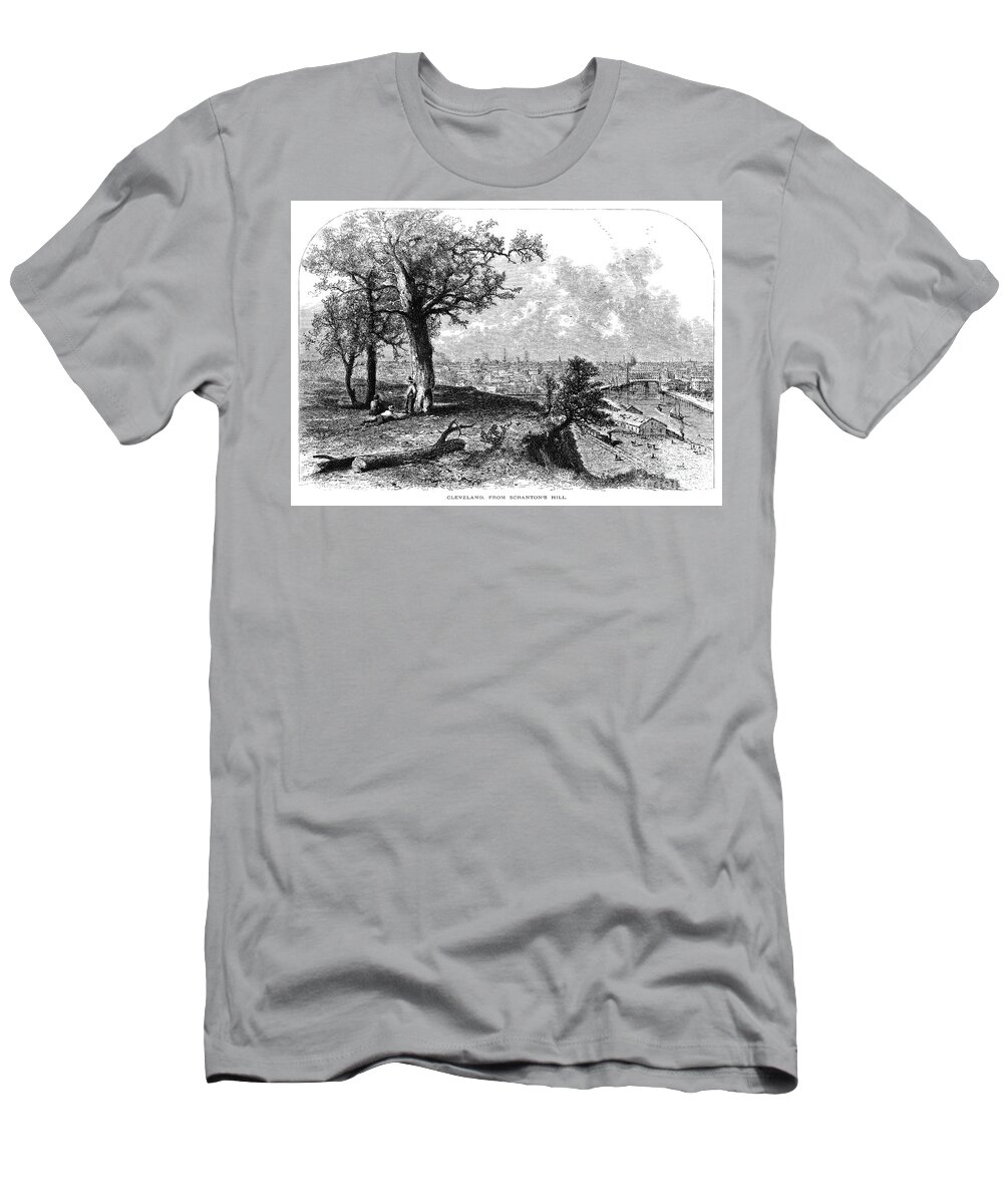 1872 T-Shirt featuring the drawing Cleveland, Ohio by John Douglas Woodward