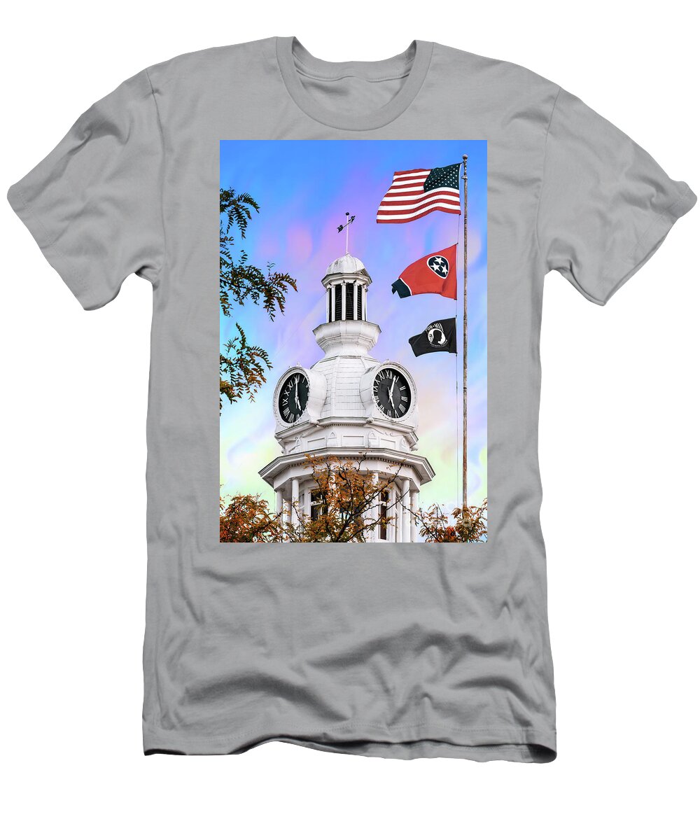Clock Tower T-Shirt featuring the photograph Clock Tower by Jerry Cowart