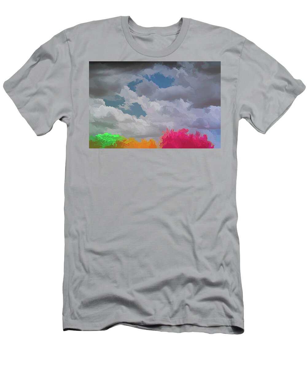 Acrylic T-Shirt featuring the photograph Clouds out of my window by Alan Goldberg
