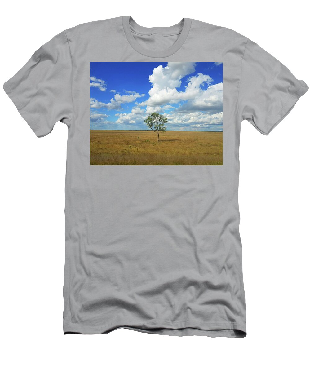 Tree T-Shirt featuring the photograph Clouds over a Lone Tree by Andre Petrov