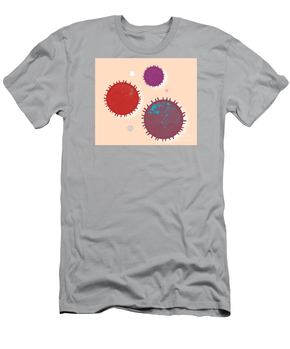 Coronavirus T-Shirt featuring the painting Coronavirus - abstract by Vesna Antic