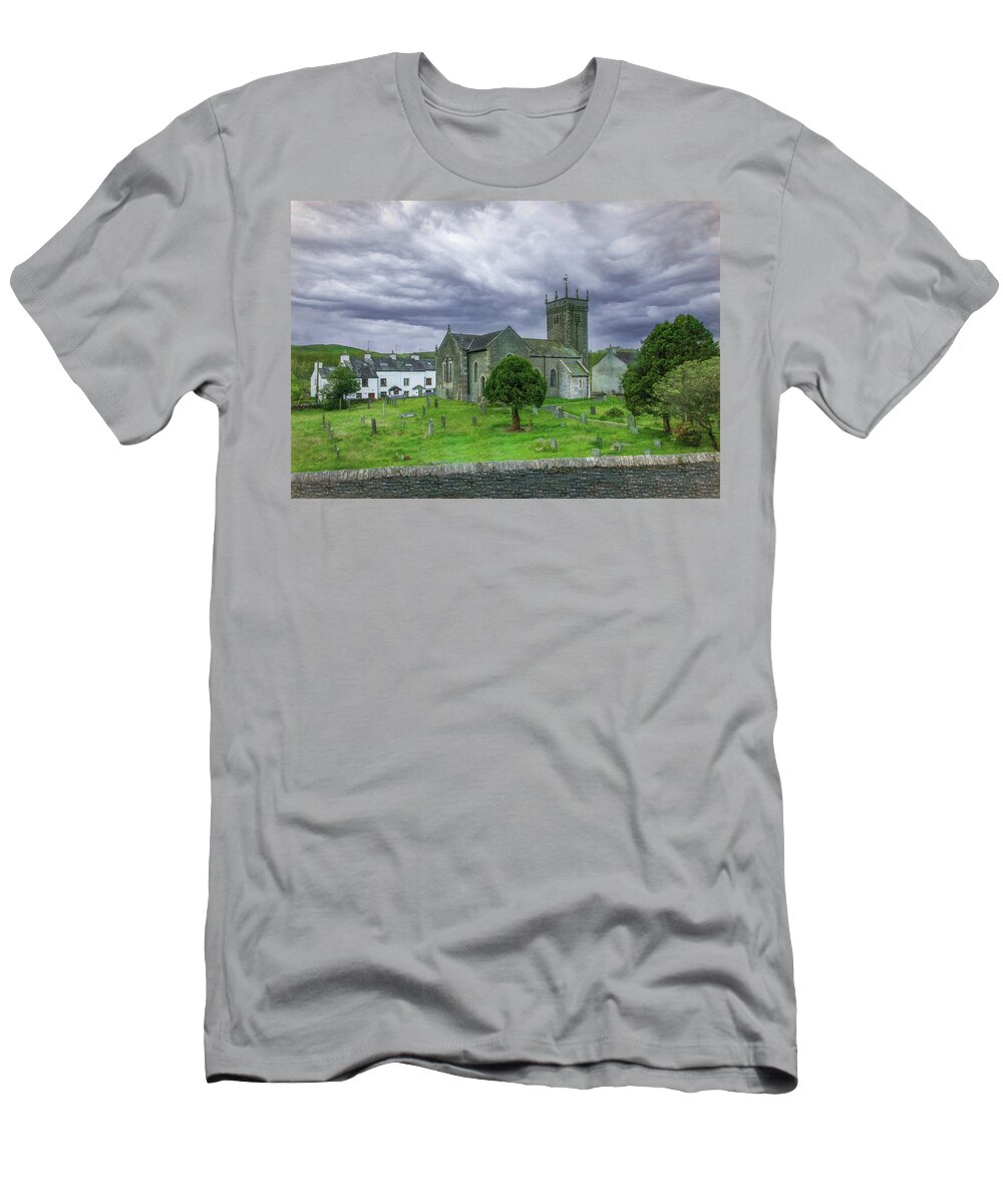  T-Shirt featuring the photograph Country Church in England's Lake District by Marcy Wielfaert