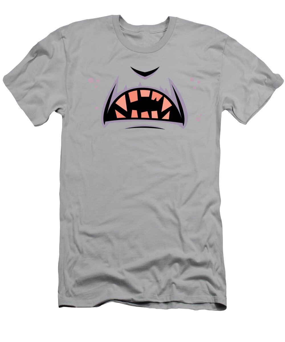 Vampire T-Shirt featuring the digital art Creepy Count Dracula Vampire Mouth by John Schwegel