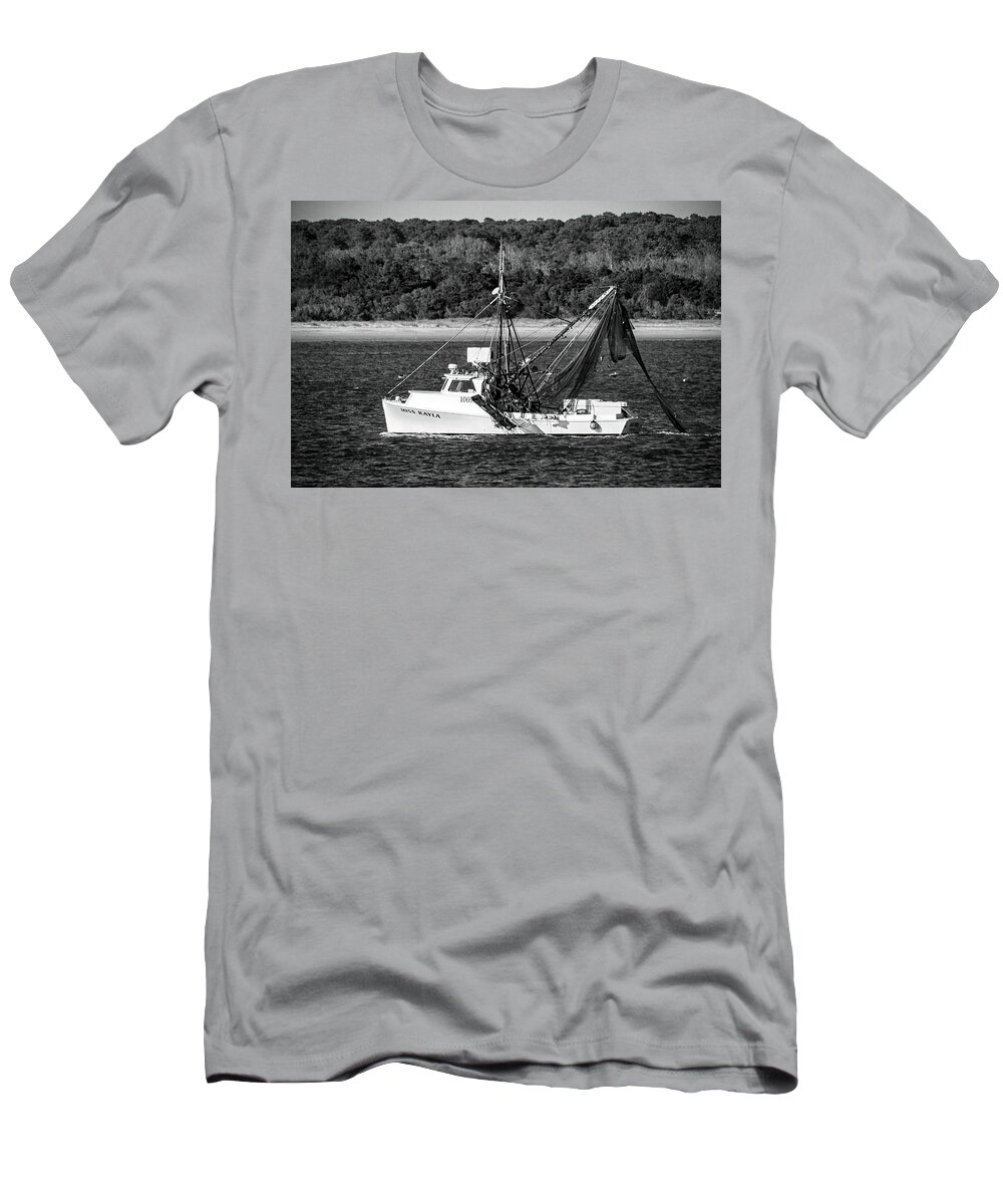 Trawler T-Shirt featuring the photograph Crystal Coast Shrimp Trawler by Bob Decker