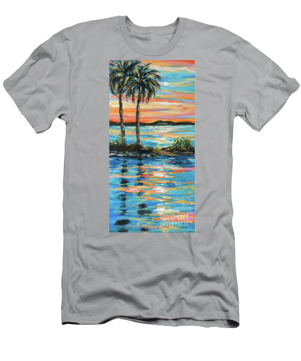 Tropical T-Shirt featuring the painting Cummings 3 by Linda Olsen