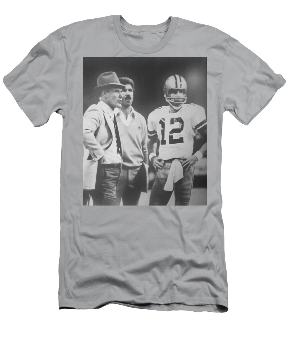 Dallas Cowboys Tom Landry Mike Ditka Roger Staubach T-Shirt by
