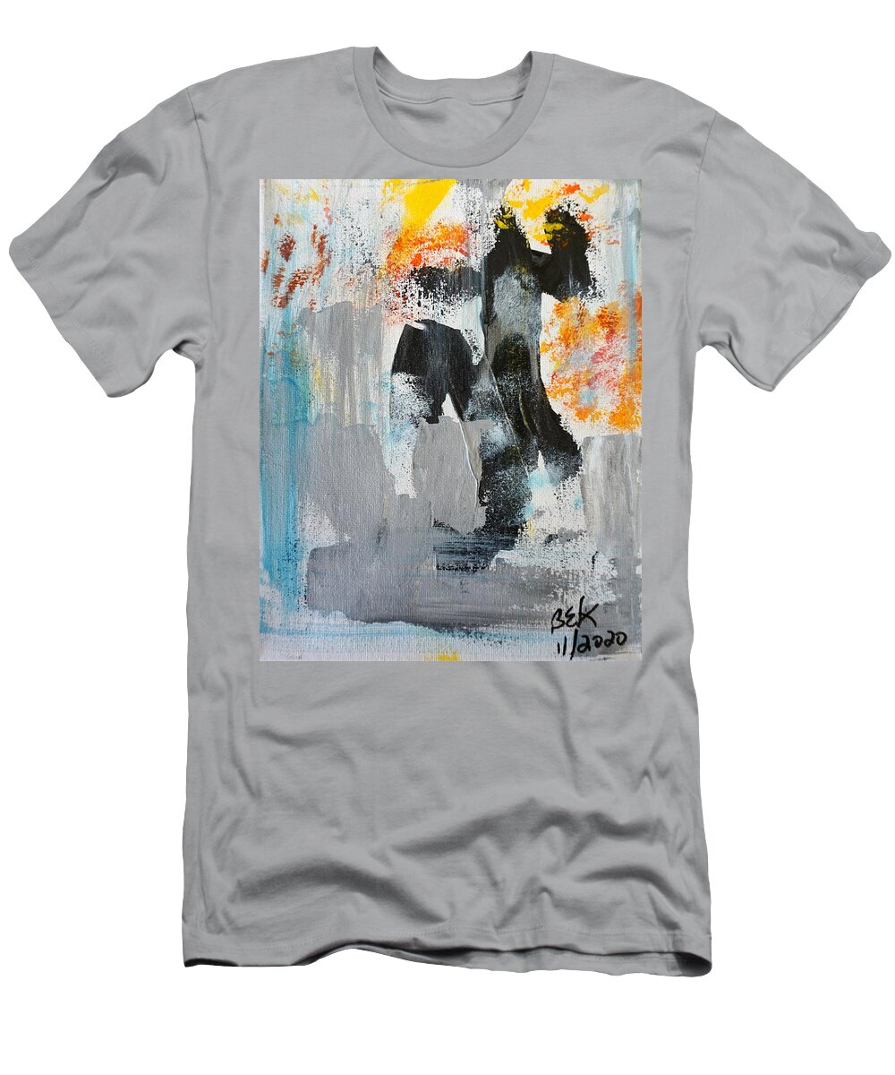 Dancing T-Shirt featuring the painting Dancing In The Rain by Brent Knippel