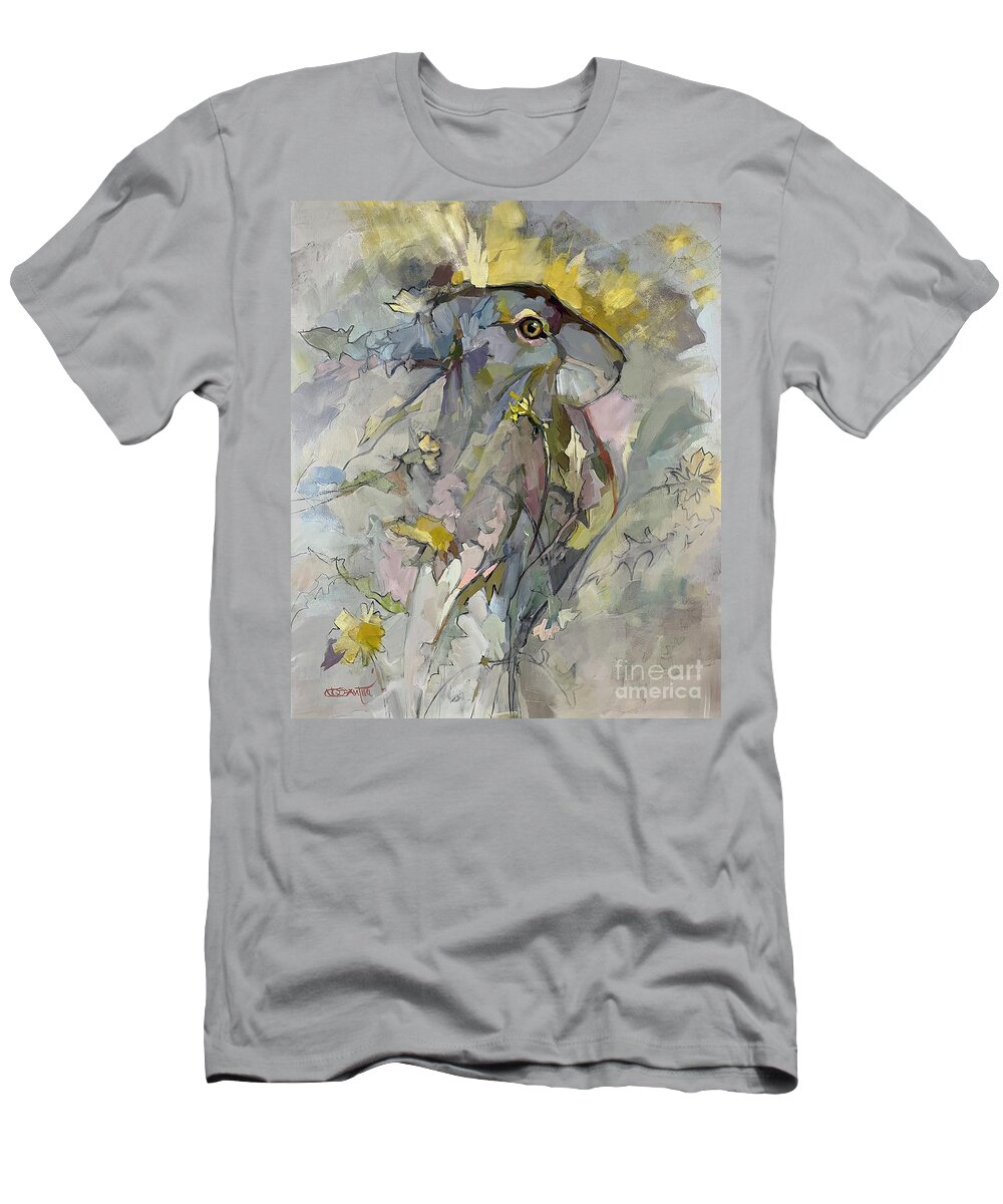 Hare T-Shirt featuring the painting Dandelion by Kimberly Santini