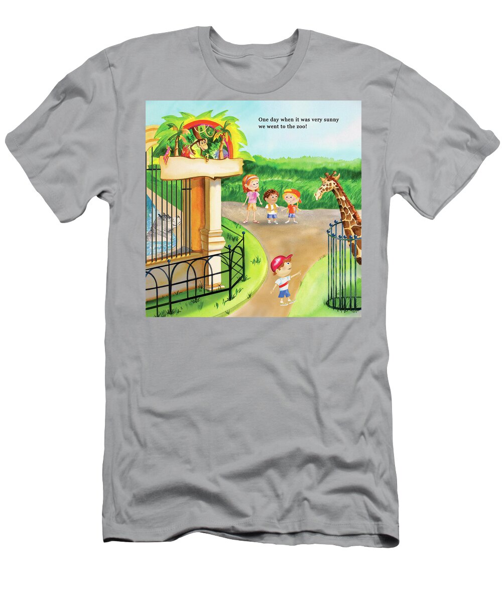 Zoo T-Shirt featuring the painting Day at the Zoo by Phyllis London