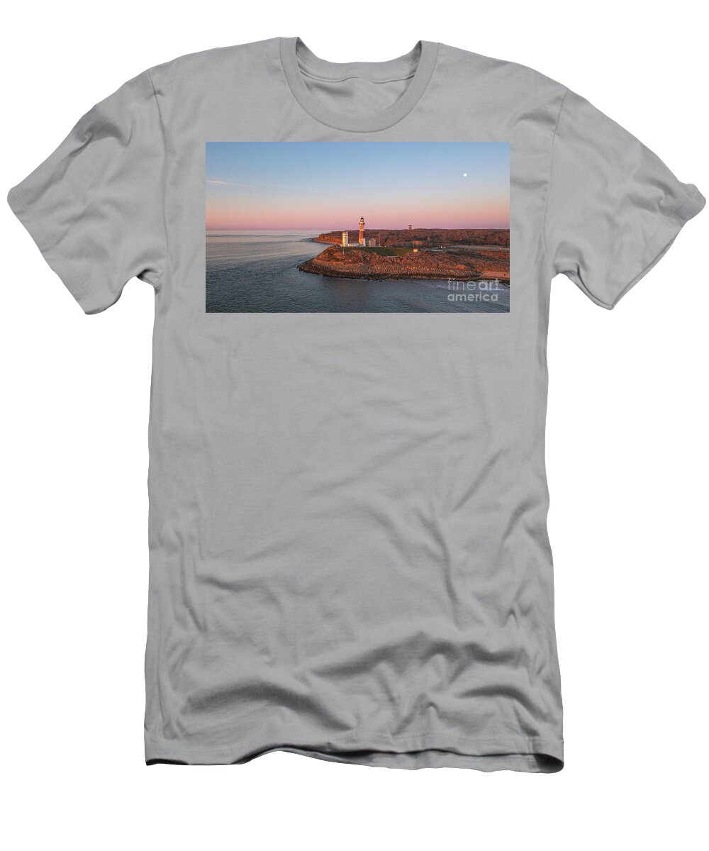 Lighthouse T-Shirt featuring the photograph Daybreak Over Montauk by Sean Mills