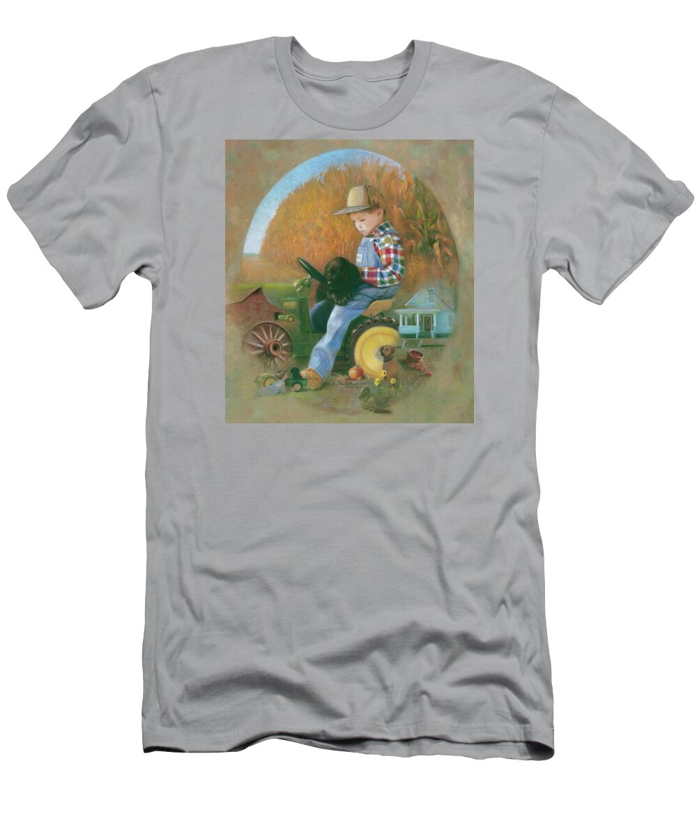Americana T-Shirt featuring the pastel Deere Friends by Nancy Lee Moran