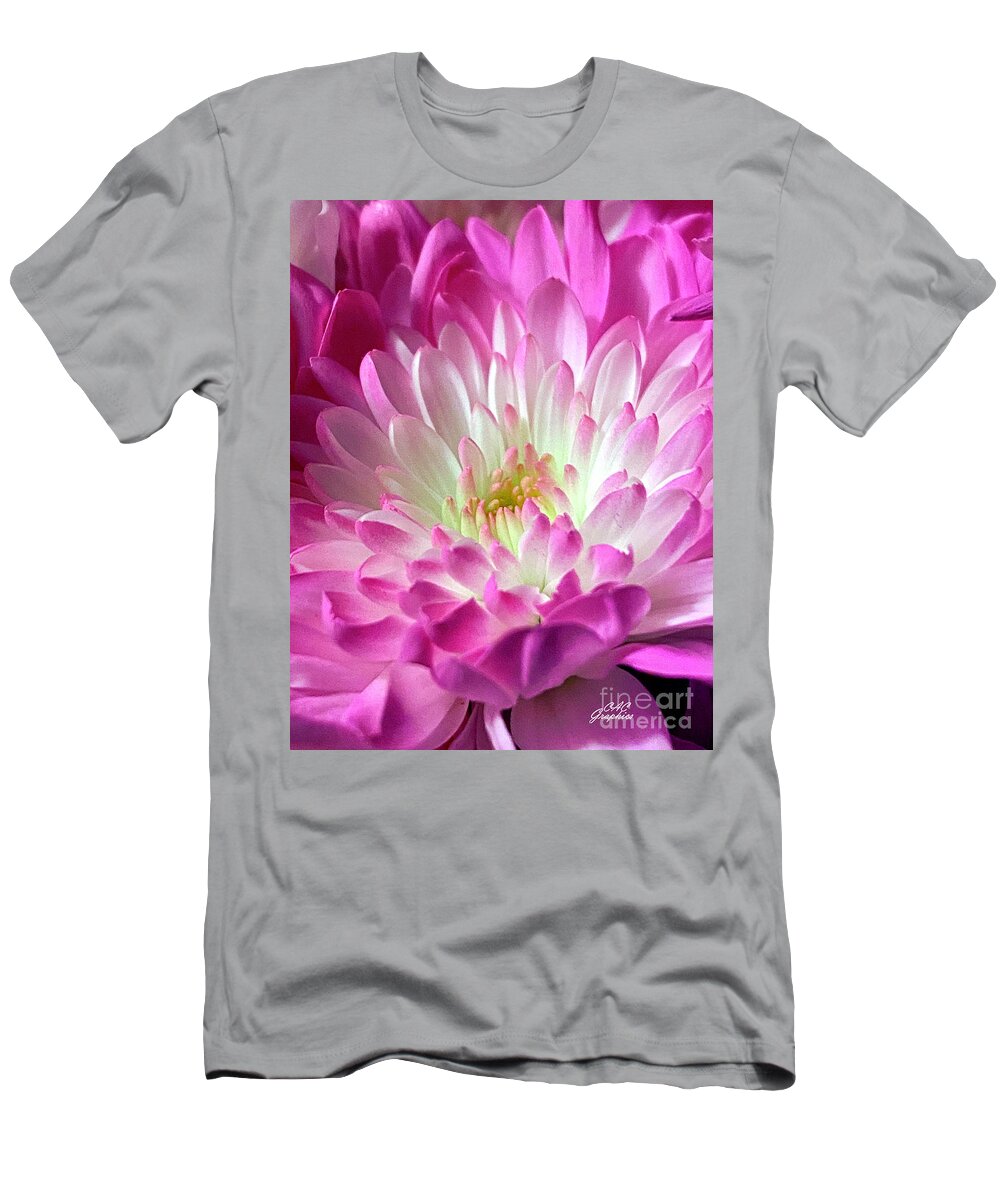 Flowers T-Shirt featuring the photograph Delicate Pink Mum 3 by CAC Graphics