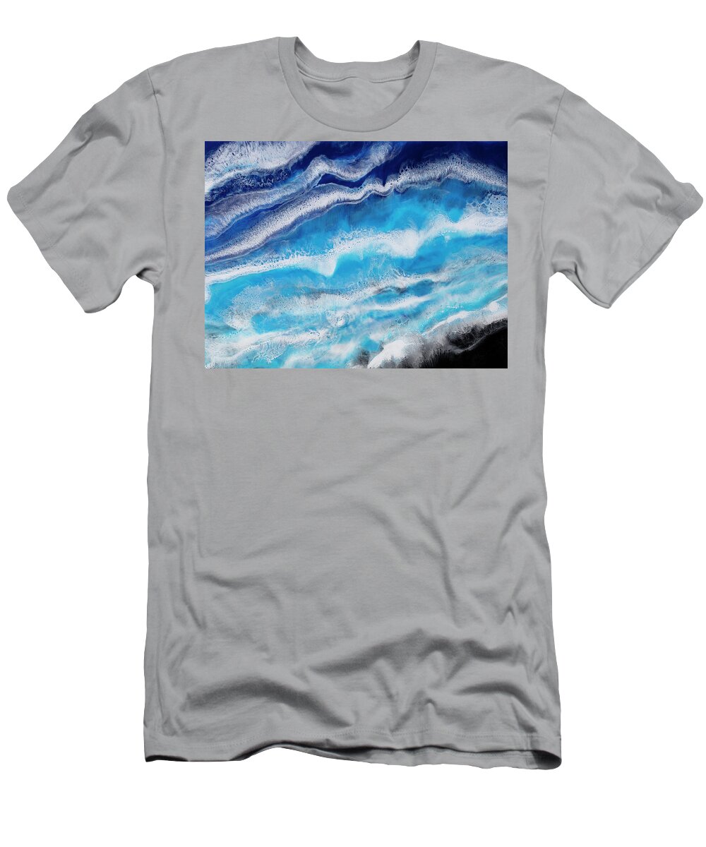 Beach T-Shirt featuring the painting Diamond Beach by Tamara Nelson