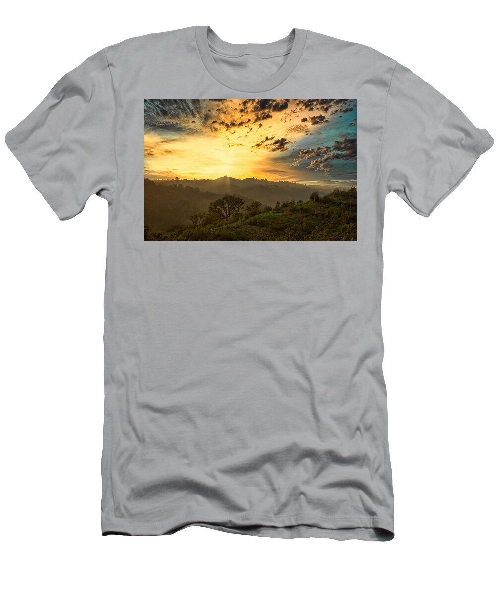 Landscape T-Shirt featuring the photograph Distant Sunset Haze by Marco Sales