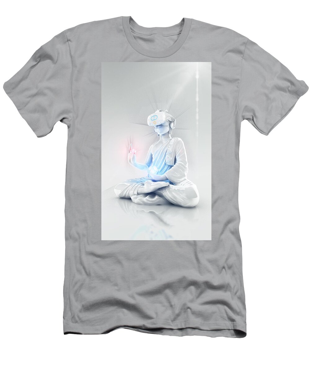Divine T-Shirt featuring the digital art Divine Amnesia White by Filip Zaruba
