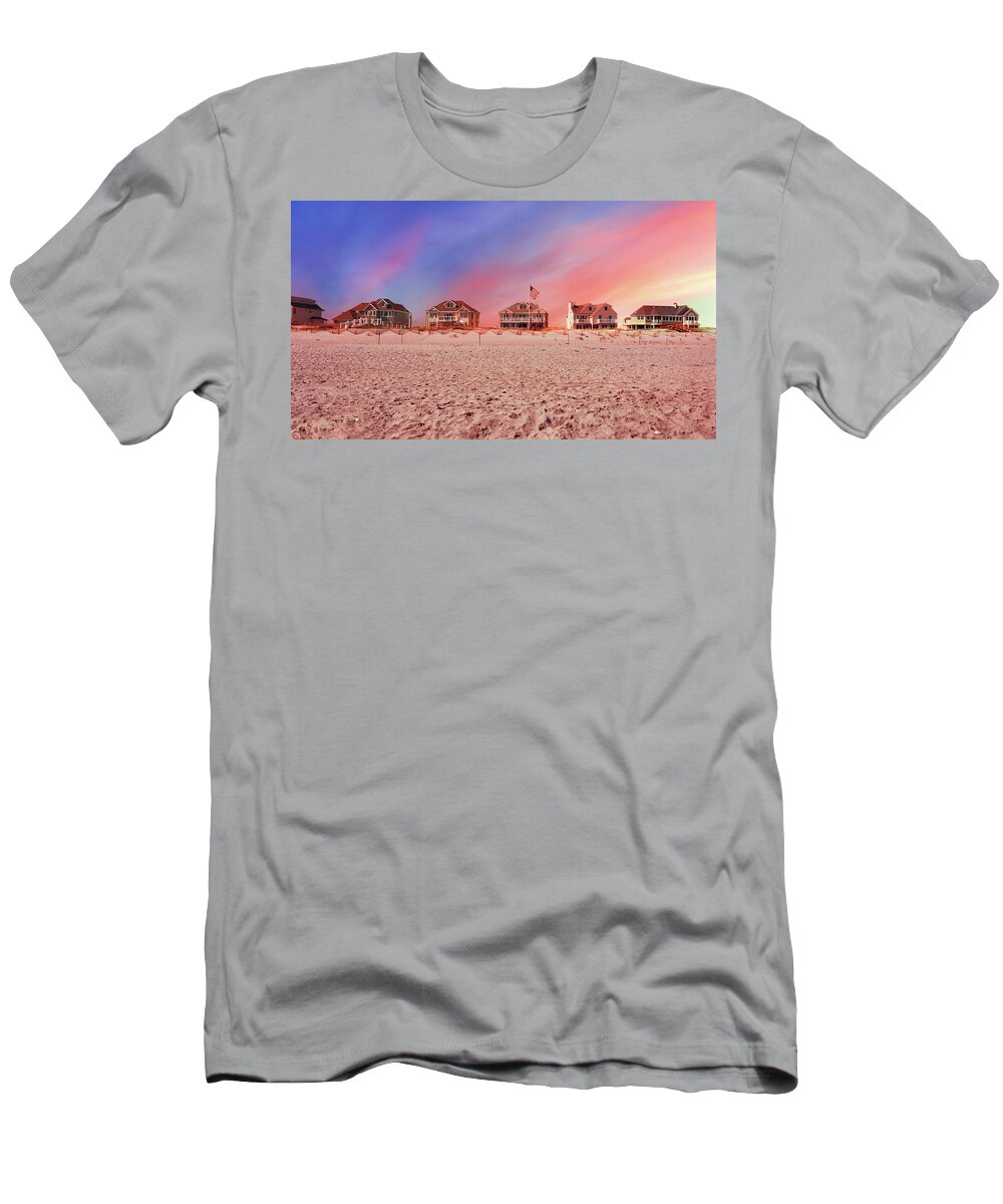 Beach T-Shirt featuring the photograph Dune Road Hamptons by Laura Fasulo