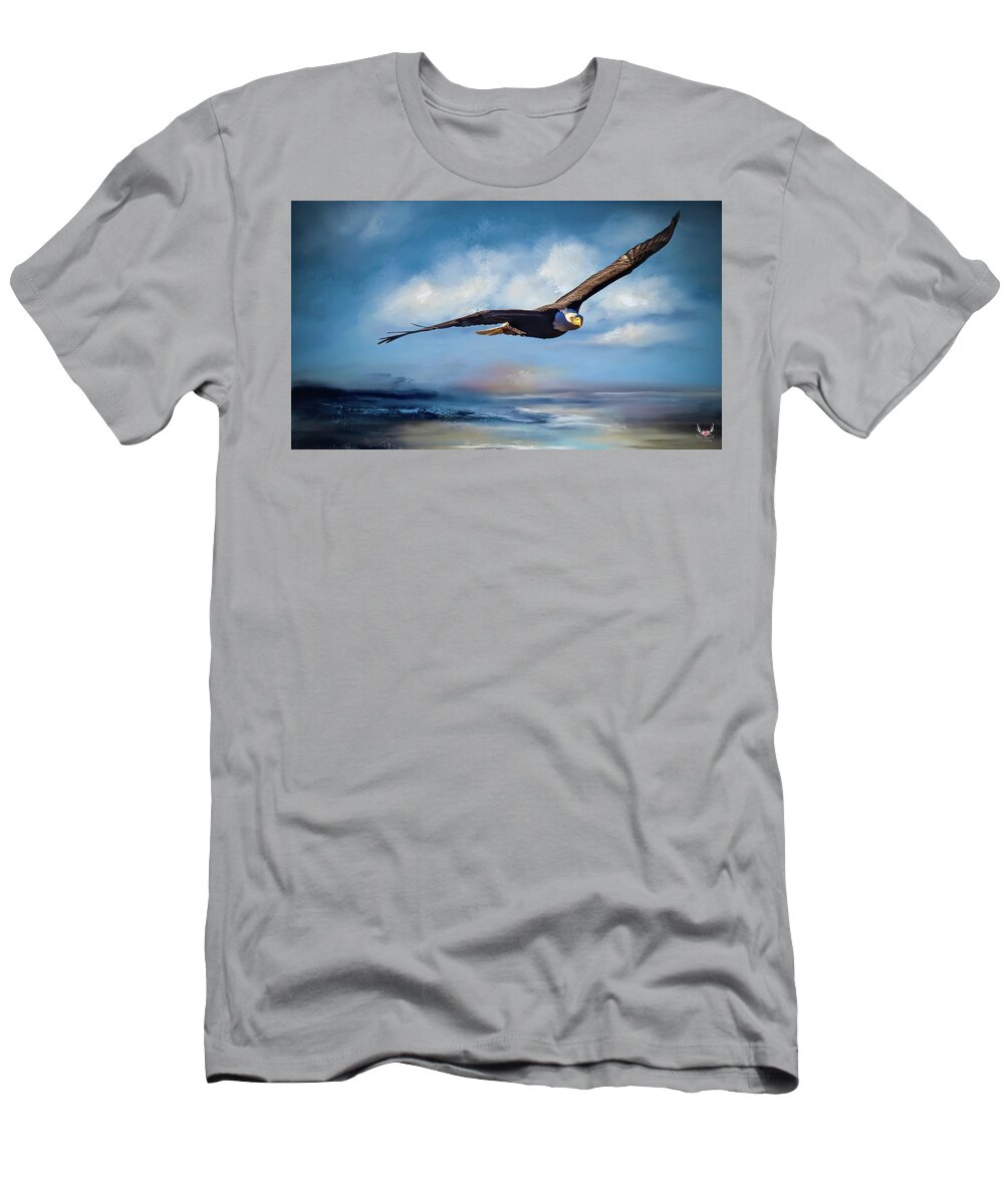 Bald Eagle T-Shirt featuring the photograph Eagle Majesty by Pam Rendall