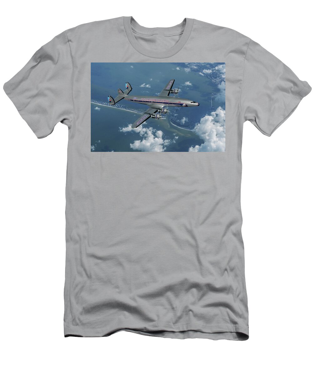 Eastern Air Lines T-Shirt featuring the digital art Eastern Air Lines Super Constellation by Erik Simonsen