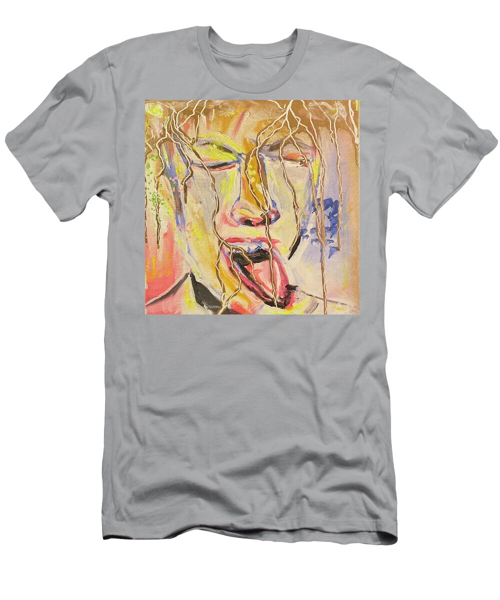 Color Fun Art Vibe Happy Emotional Color Art Collector Macon Georgia T-Shirt featuring the painting Eat US by Shemika Bussey