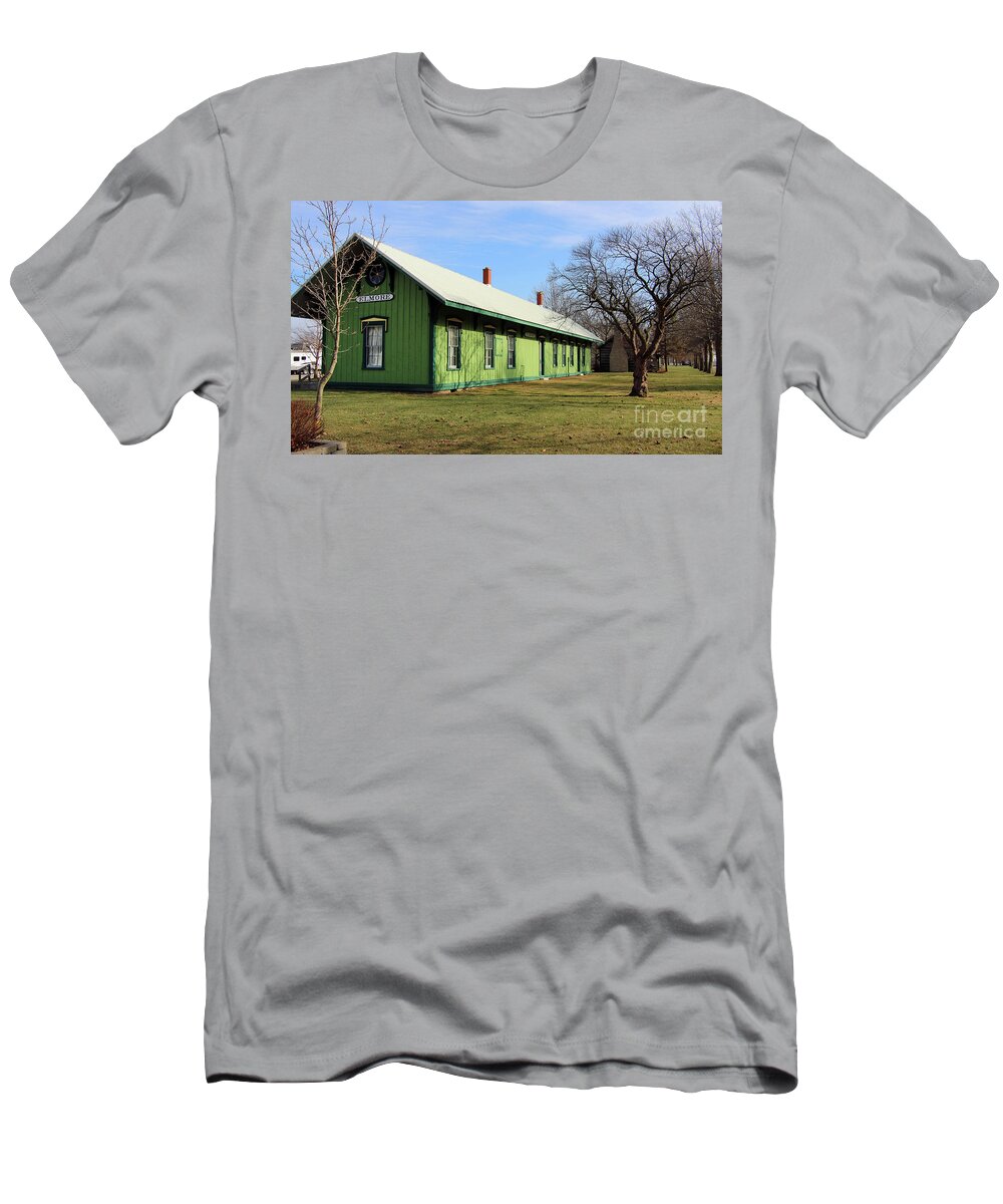 Elmore T-Shirt featuring the photograph Elmore Train Depot Elmore Ohio 8452 by Jack Schultz