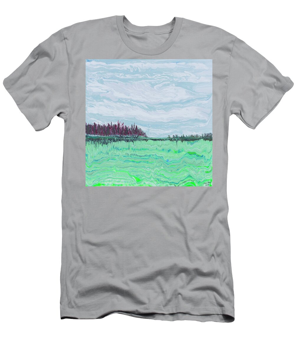 Seascape T-Shirt featuring the painting Emerald Isles by Steve Shaw