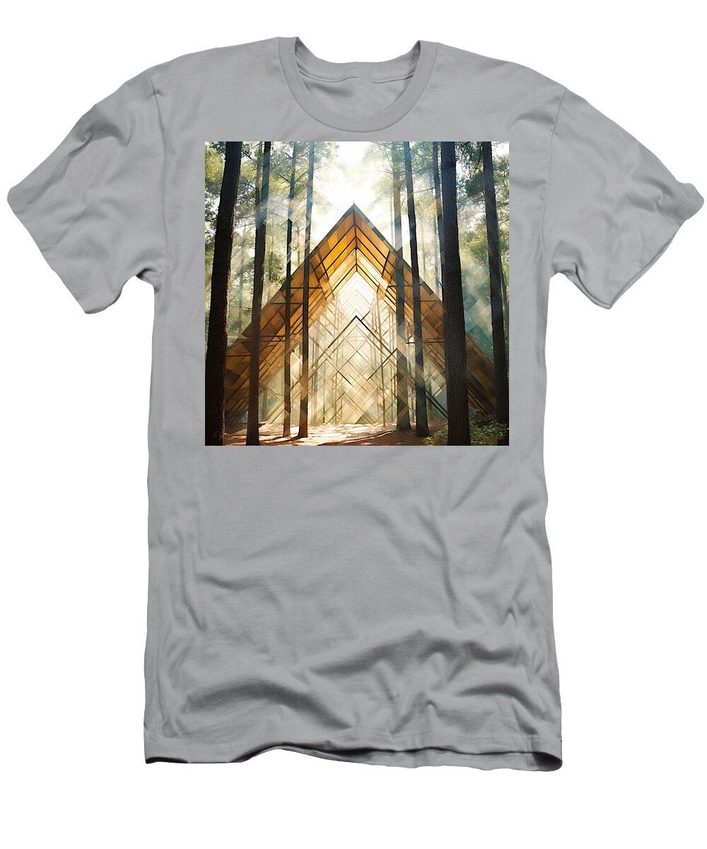 Architecture And Nature T-Shirt featuring the painting Emerald Paradise of the Mountains - Architect Art by Lourry Legarde
