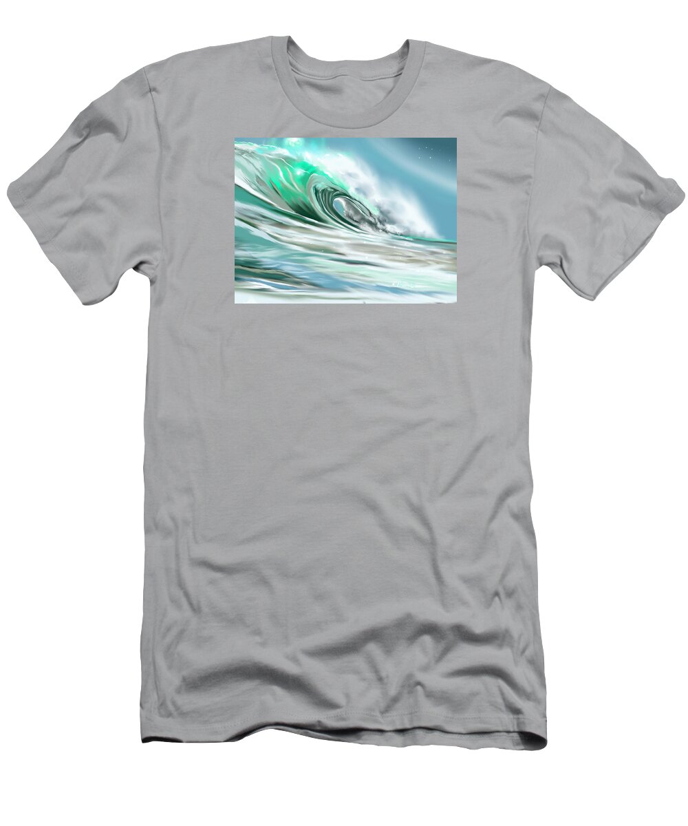 Wave T-Shirt featuring the digital art Emerging Serendipity by Dawn Harrell
