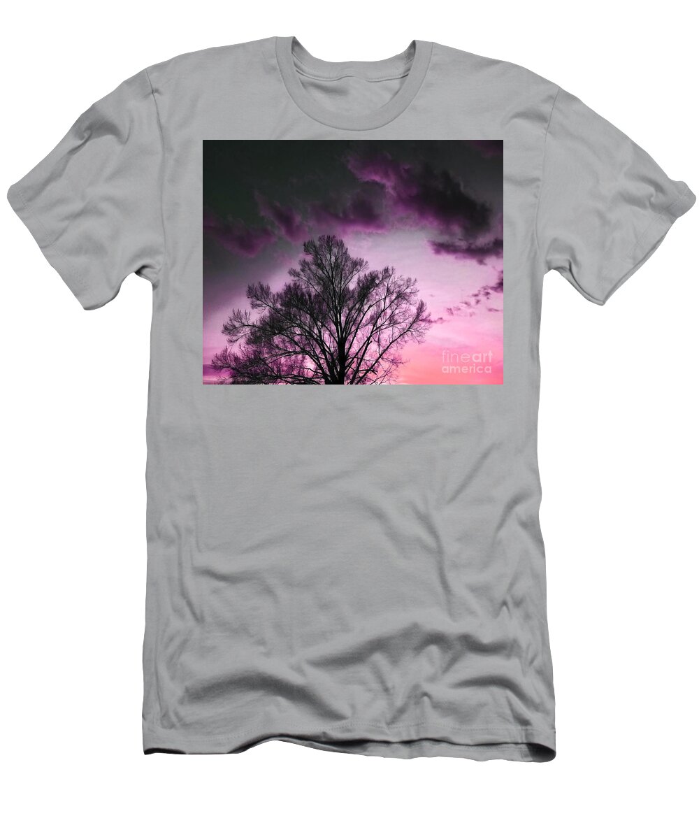 Sky T-Shirt featuring the digital art Enchanted Evening Sky by Rachel Hannah