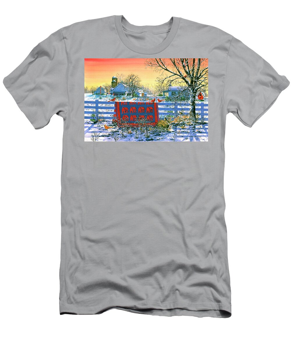 Sunset T-Shirt featuring the painting Evening Aglow by Diane Phalen
