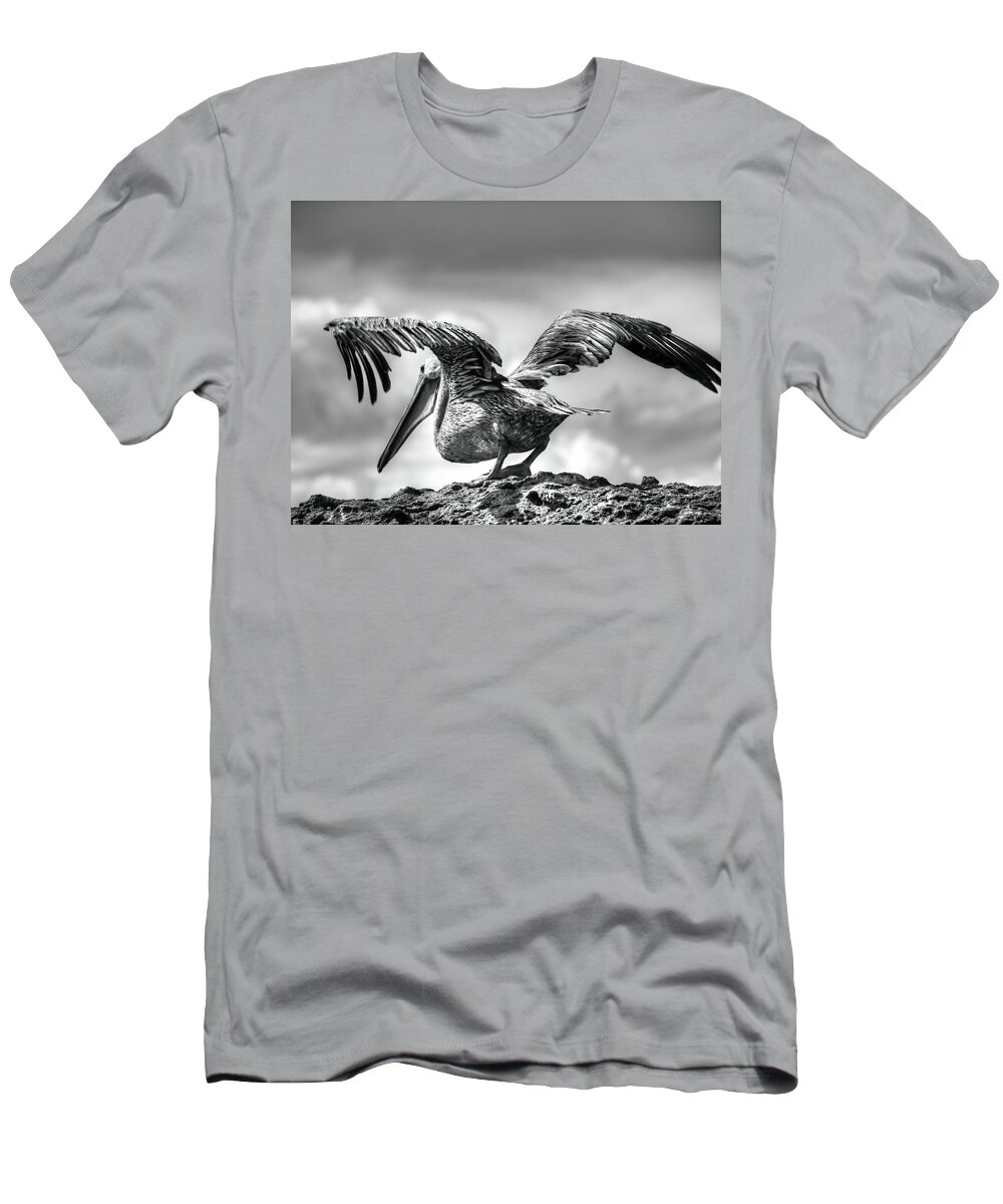 Black And White T-Shirt featuring the photograph Expecting to Fly by Joe Schofield