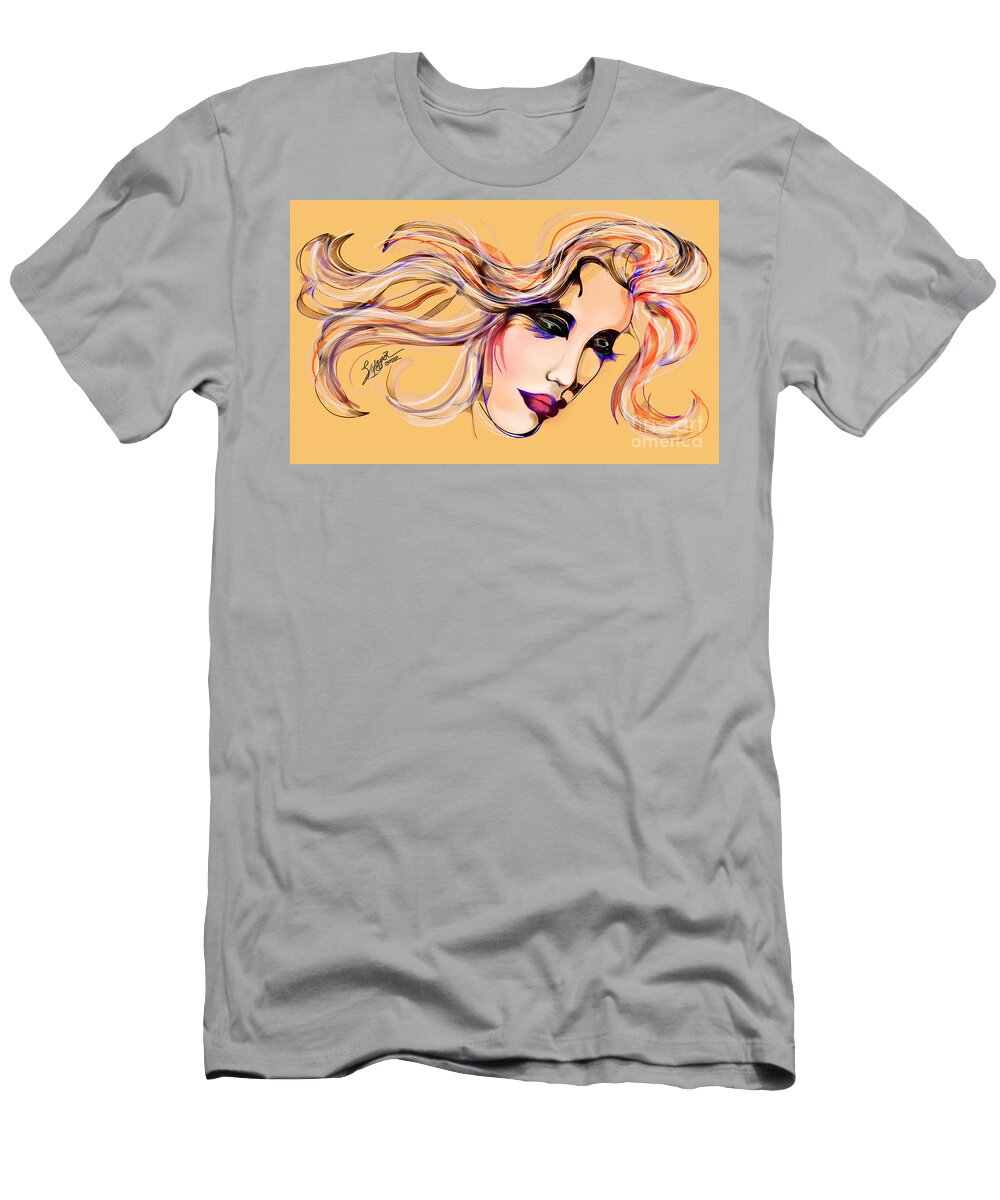 Figurative Art T-Shirt featuring the digital art Face of Serenity by Stacey Mayer