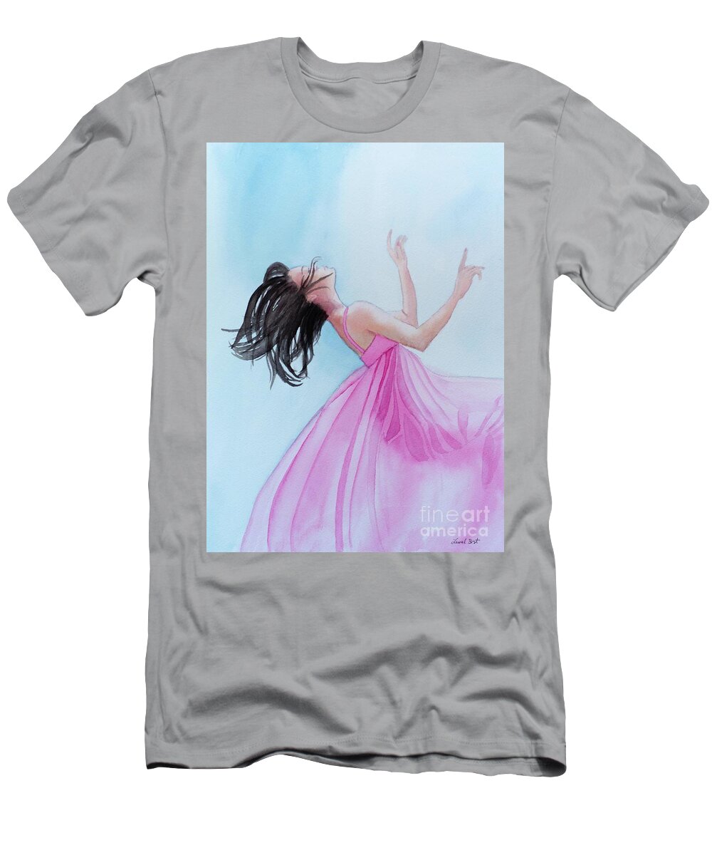 Falling T-Shirt featuring the painting Falling by Laurel Best