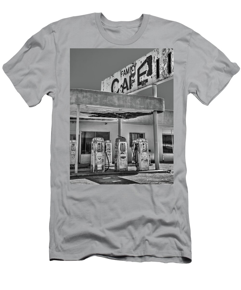 Family Cafe T-Shirt featuring the photograph Family Cafe Black and White by Matthew Bamberg