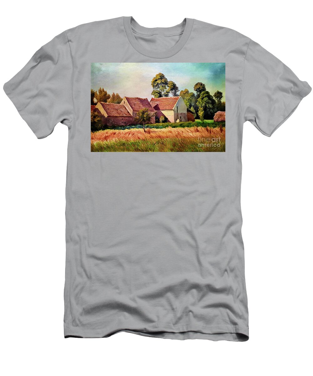 France T-Shirt featuring the photograph Farm at Gouvernes by Jack Torcello