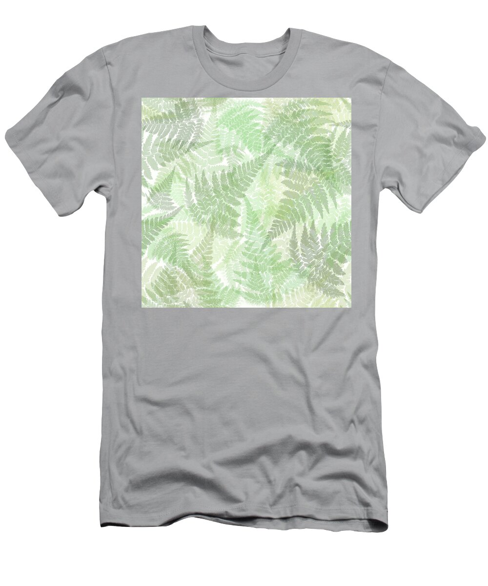 Fern T-Shirt featuring the mixed media Fern Leaf Pattern by Christina Rollo