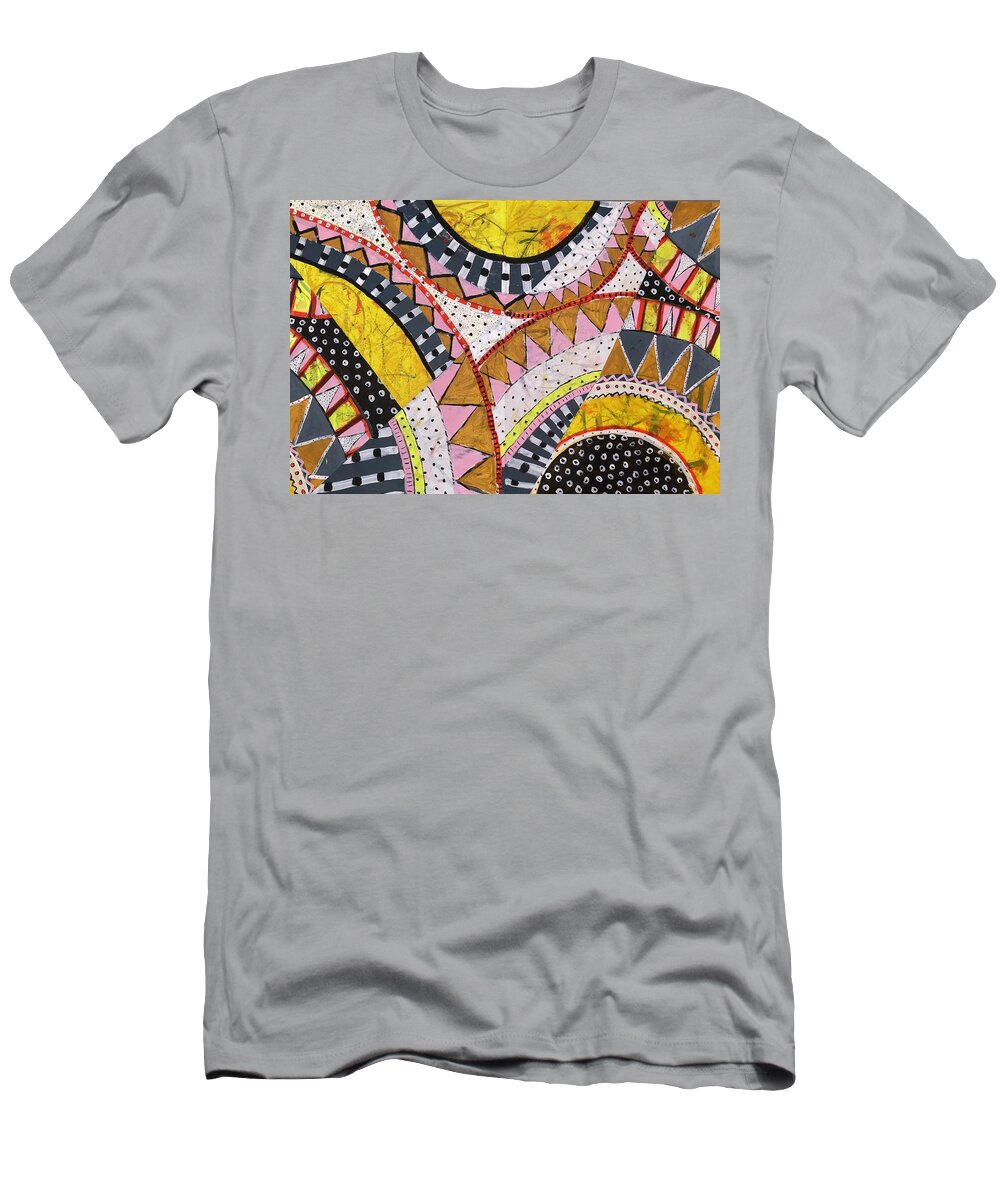 Cheerful T-Shirt featuring the painting Finale by Cyndie Katz