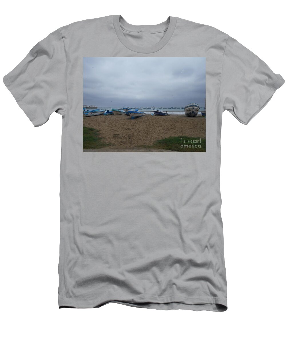 Boats T-Shirt featuring the photograph Fishing boats by Nancy Graham