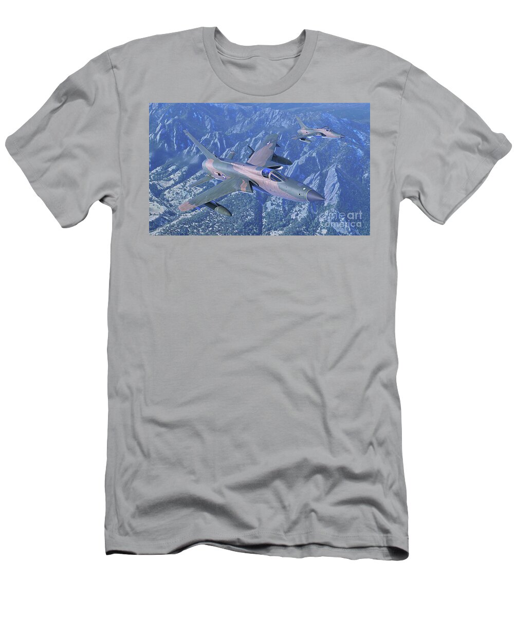 F-105 T-Shirt featuring the digital art Flatiron Thuds by Adam Burch