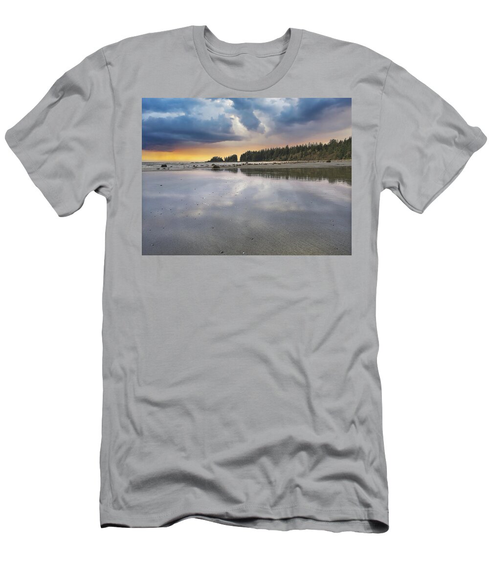 Landscape T-Shirt featuring the photograph Florencia Bay Sunset at Quisitis Point Point by Allan Van Gasbeck