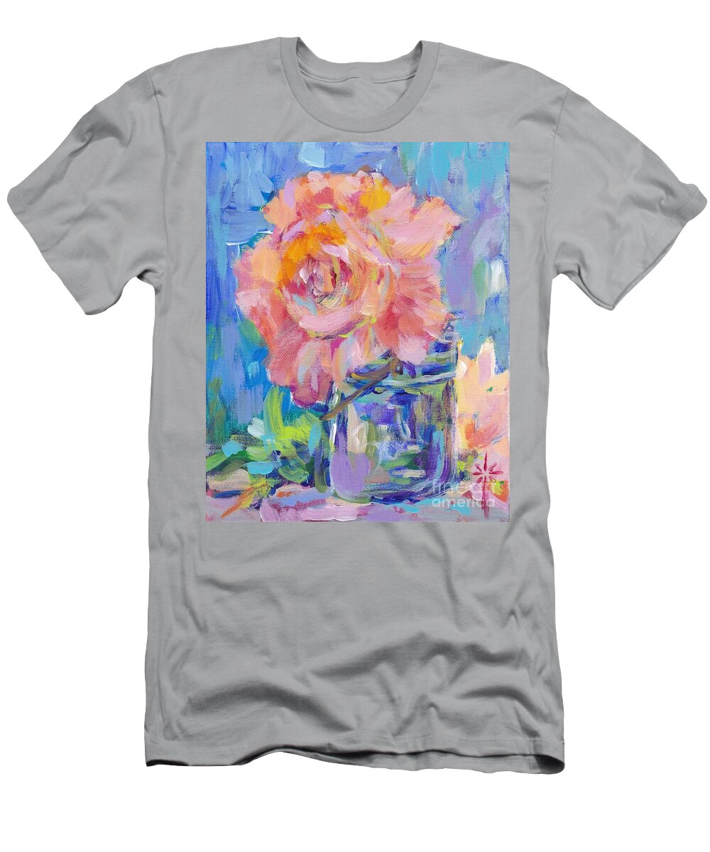 Peony T-Shirt featuring the painting Flow Peony by Jodie Marie Anne Richardson Traugott     aka jm-ART