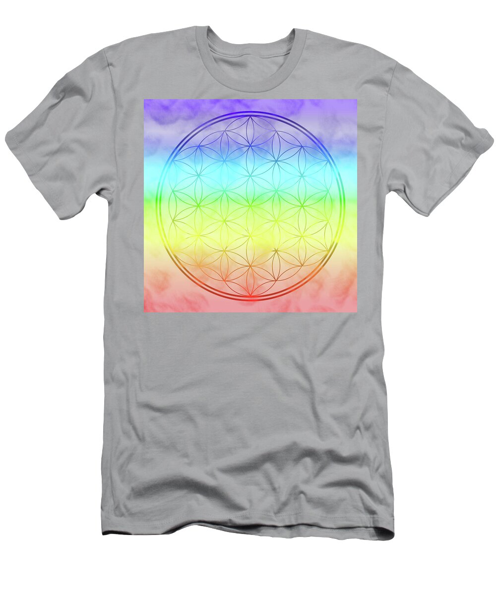Flower Of Life T-Shirt featuring the digital art Flower of Life 1 by Angie Tirado