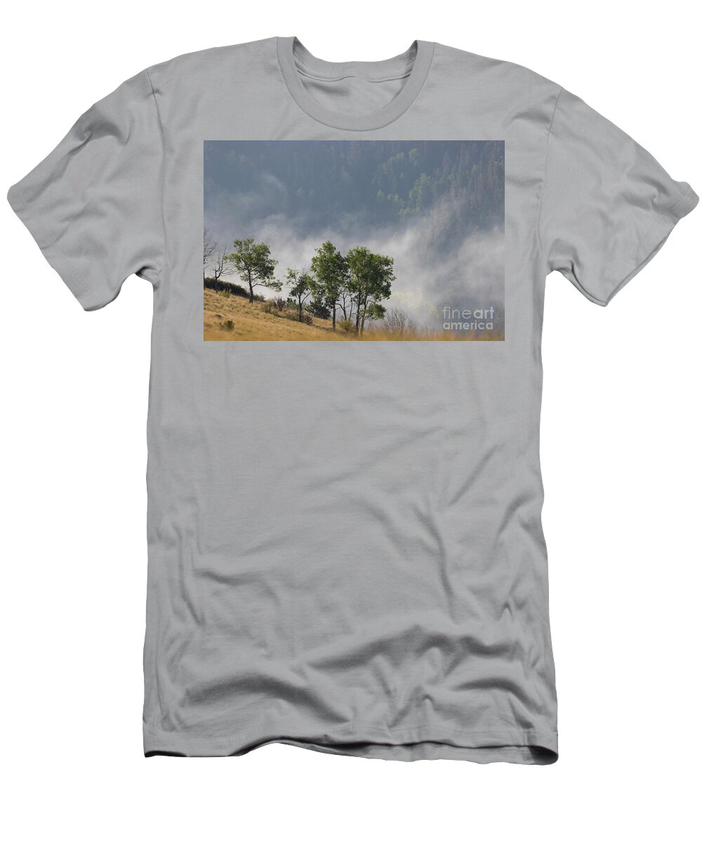 Fog T-Shirt featuring the photograph Foggy Background on Grouse Mountain by Steven Krull