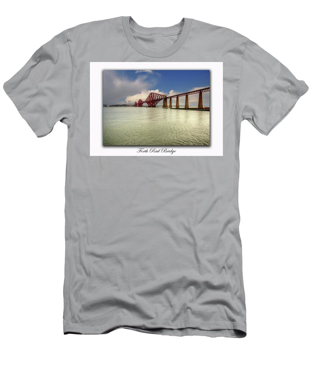 Forth Rail Bridge T-Shirt featuring the mixed media Forth Rail Bridge by Smart Aviation