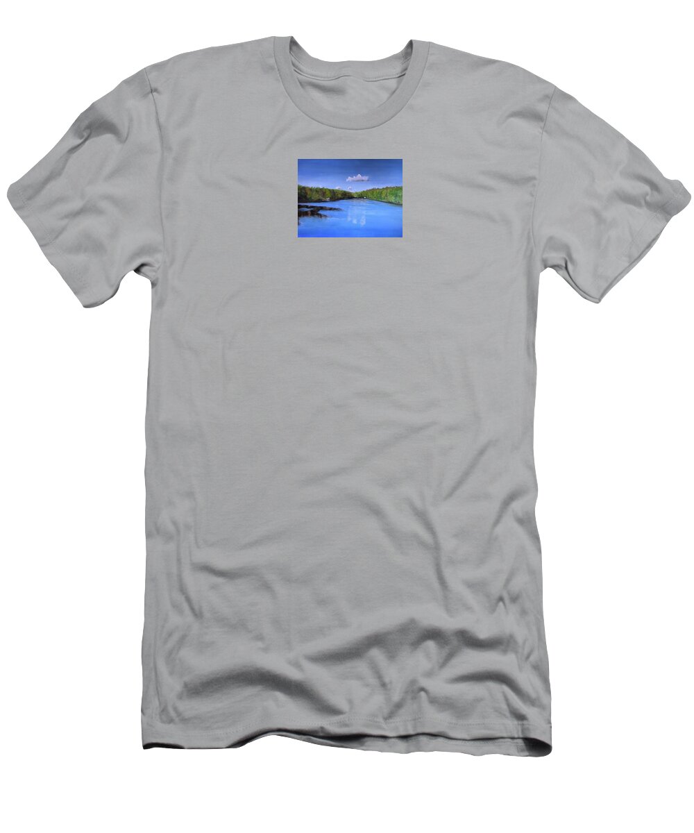 Lake T-Shirt featuring the painting Fox Lake by Kate Conaboy