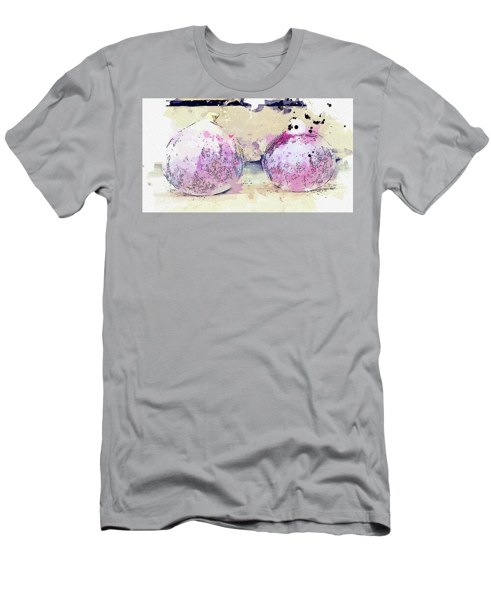 Er T-Shirt featuring the painting Fragola Nera fig 2, ca 2021 by Ahmet Asar, Asar Studios by Celestial Images
