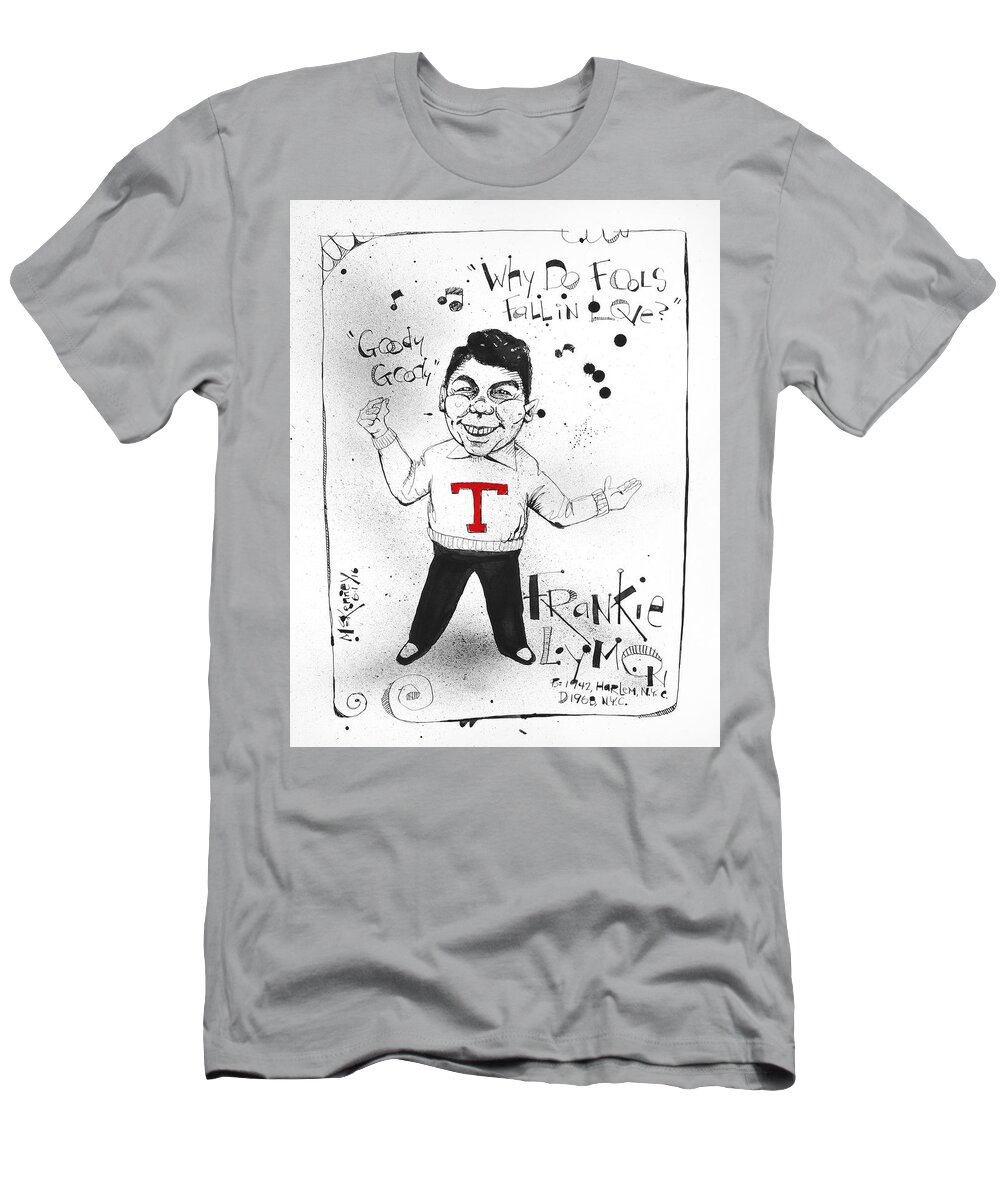  T-Shirt featuring the drawing Frankie Lymon by Phil Mckenney