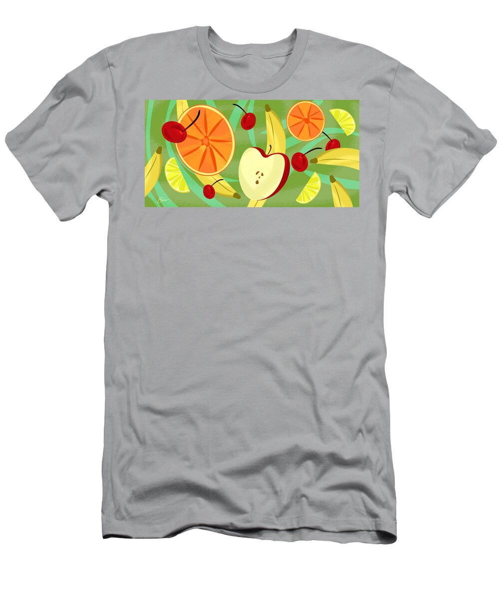 Kitchen T-Shirt featuring the digital art Fruit Salad by Alan Bodner